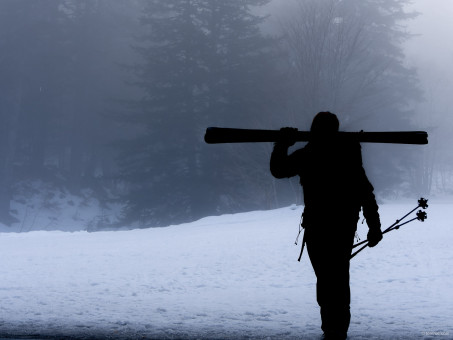 Lionel au retour de notre raid de ski de randonnée